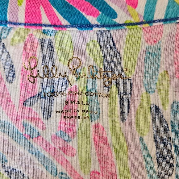 Lilly Pulitzer Palmira V-Neck T-Shirt Dress Size Small Vibrant Colors - Picture 5 of 5